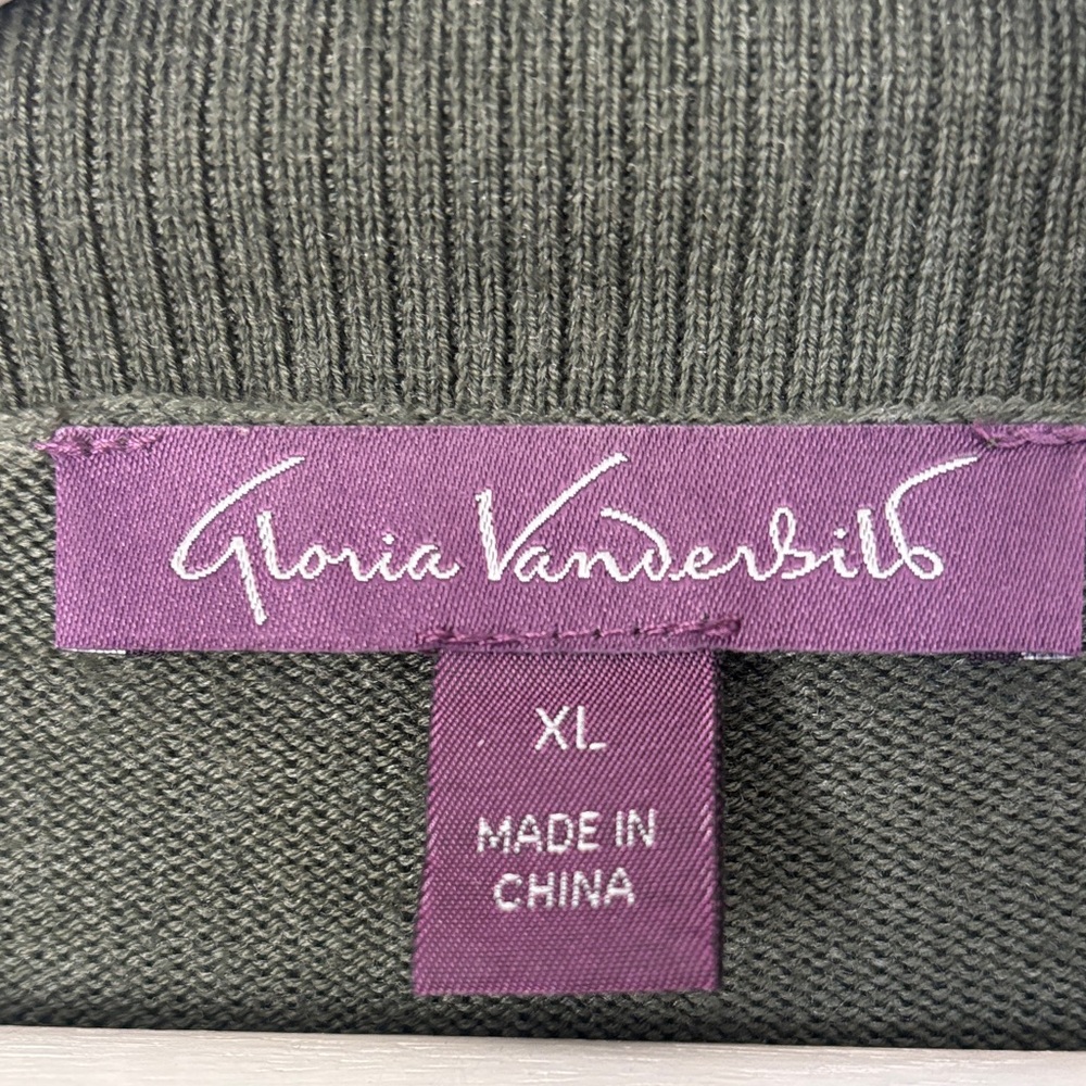 Gloria Vanderbilt Cozy Neutral Cardigan XL Olive Green - Picture 6 of 7